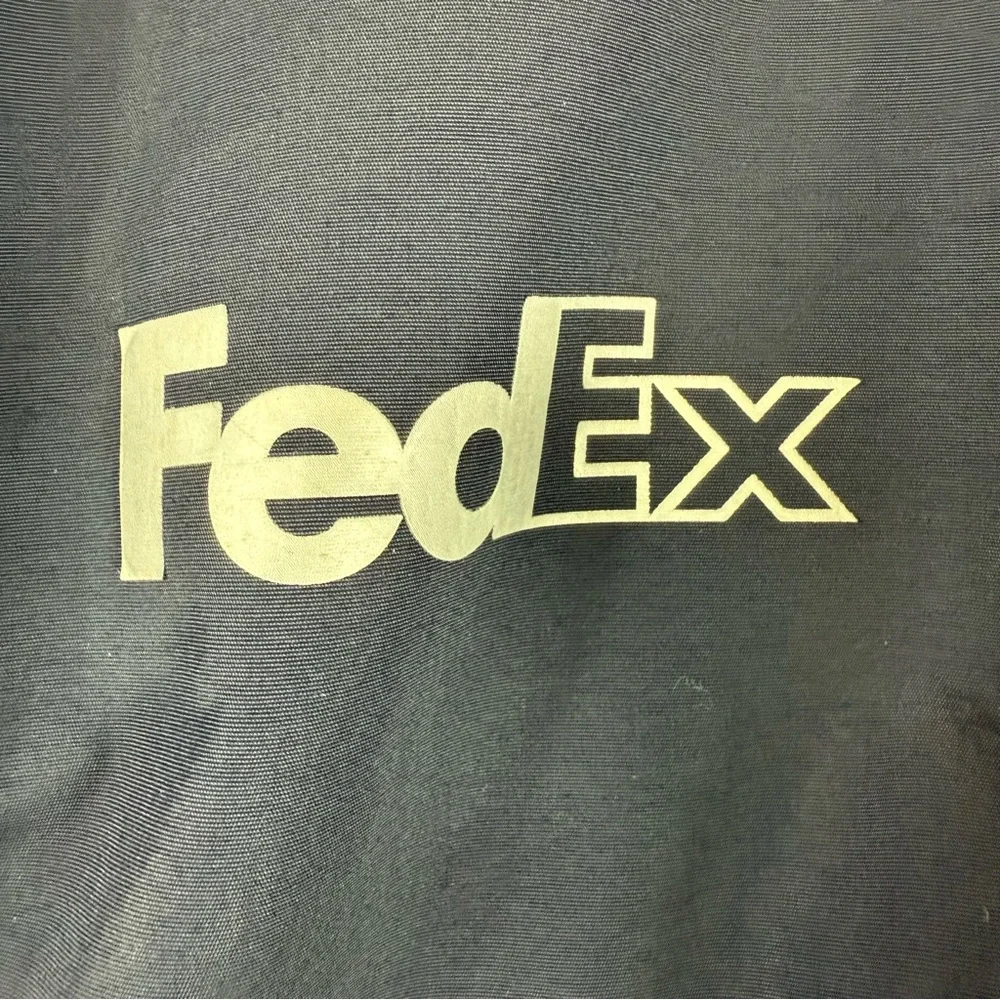 FedEx Black Windbreaker Jacket with Reflective Trim - Picture 2 of 16